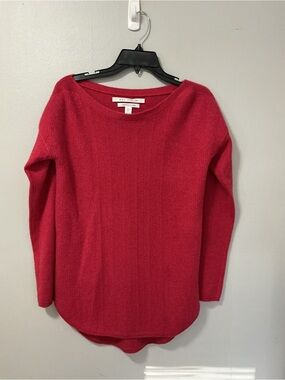 Max  Studio 100% 2 Ply Cashmere Pink Boat Neck Tunic Sweater Size Small